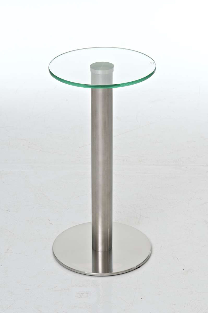 Design Glastisch kleiner Couchtisch Klarglas Beistelltisch Edelstahl eBay