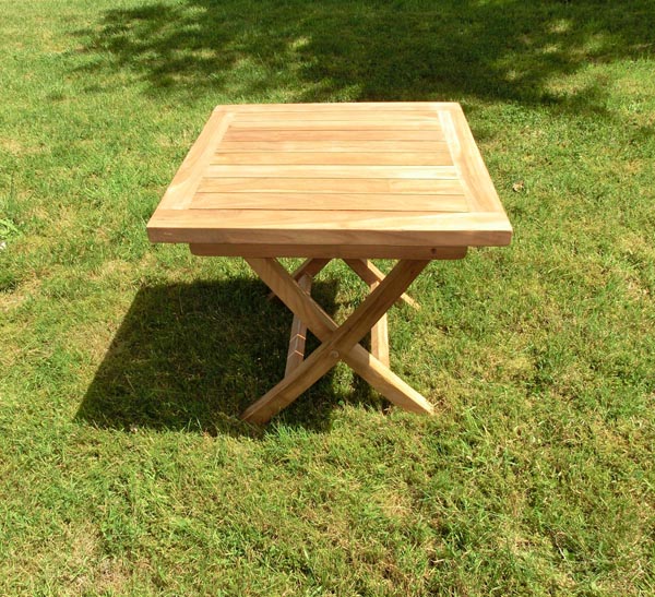 Beistelltisch aus Teak klappbar Teaktisch eckig Balkontisch 50x50cm