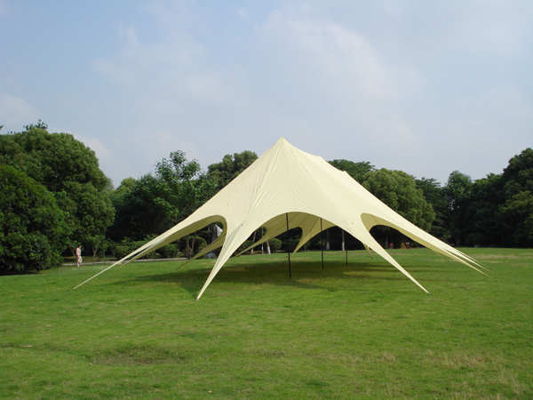 XXL Sternzelt 14x25m, creme Partyzelt Festzelt Gartenzelt Pavillon