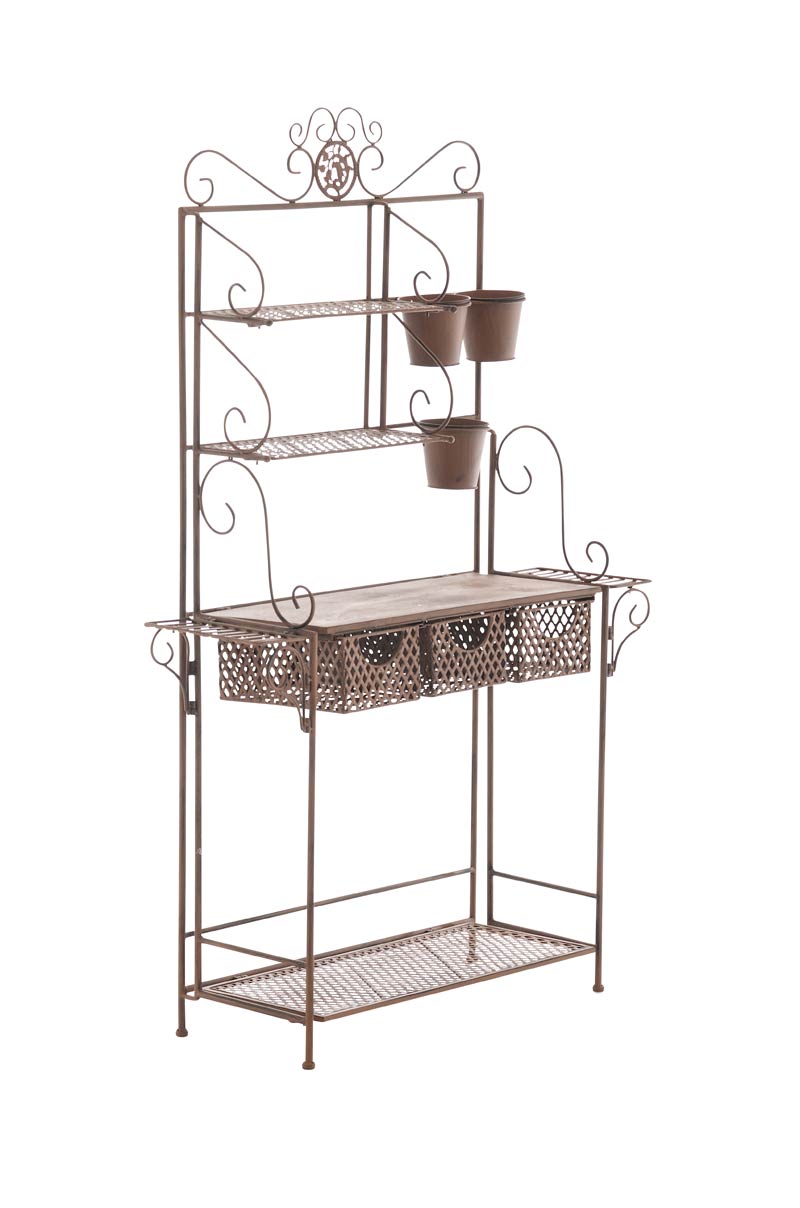 XL Pflanzregal SHINE Metall Regal Antik Standregal Eisen Pflanztisch