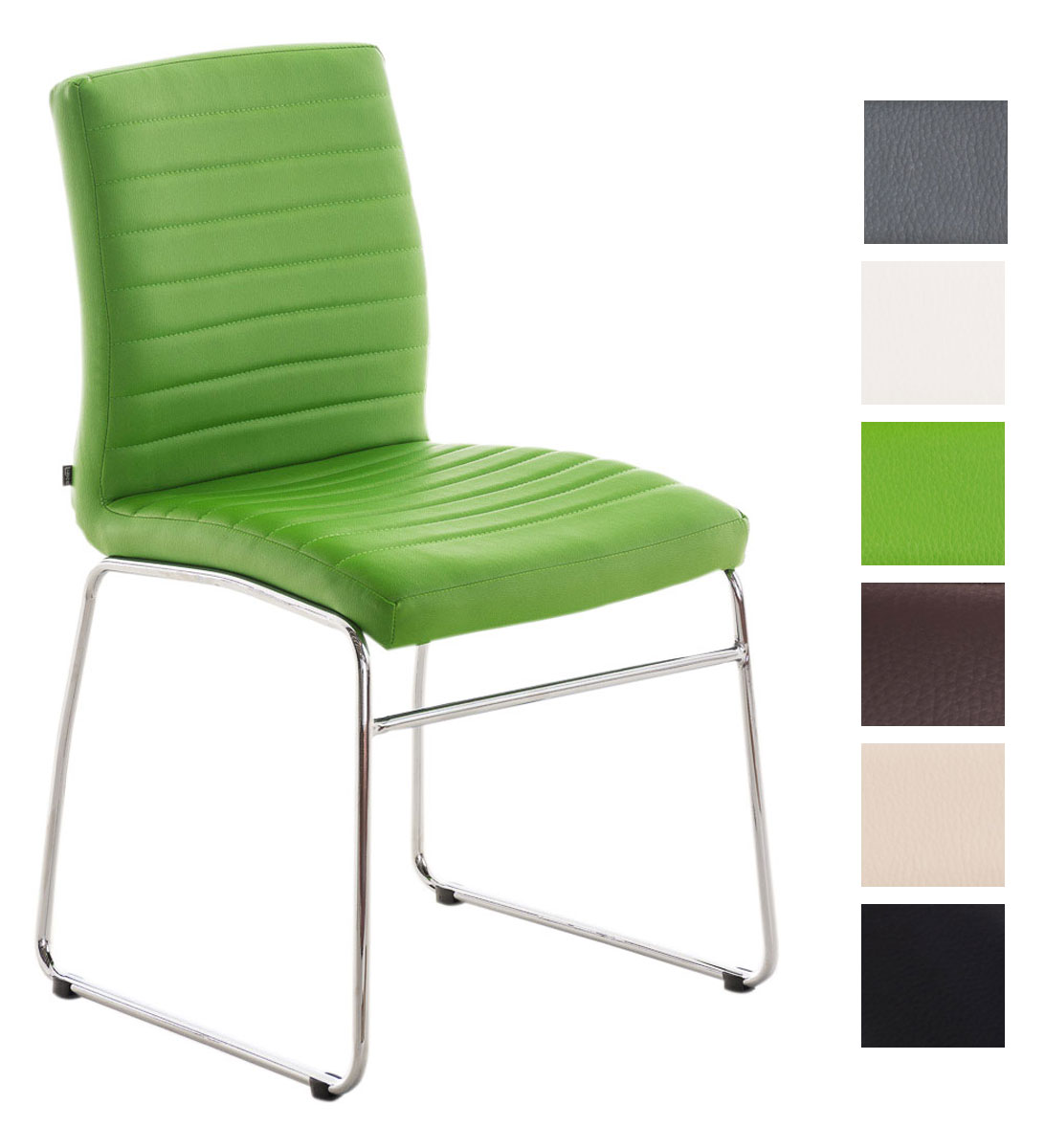 Colore:Grigio CLP Sedia Ospite Imbottita Gera in Stoffa E Metallo I Sedia Attesa Ufficio Imbottita Trapuntata con Schienale Alt 46 CM