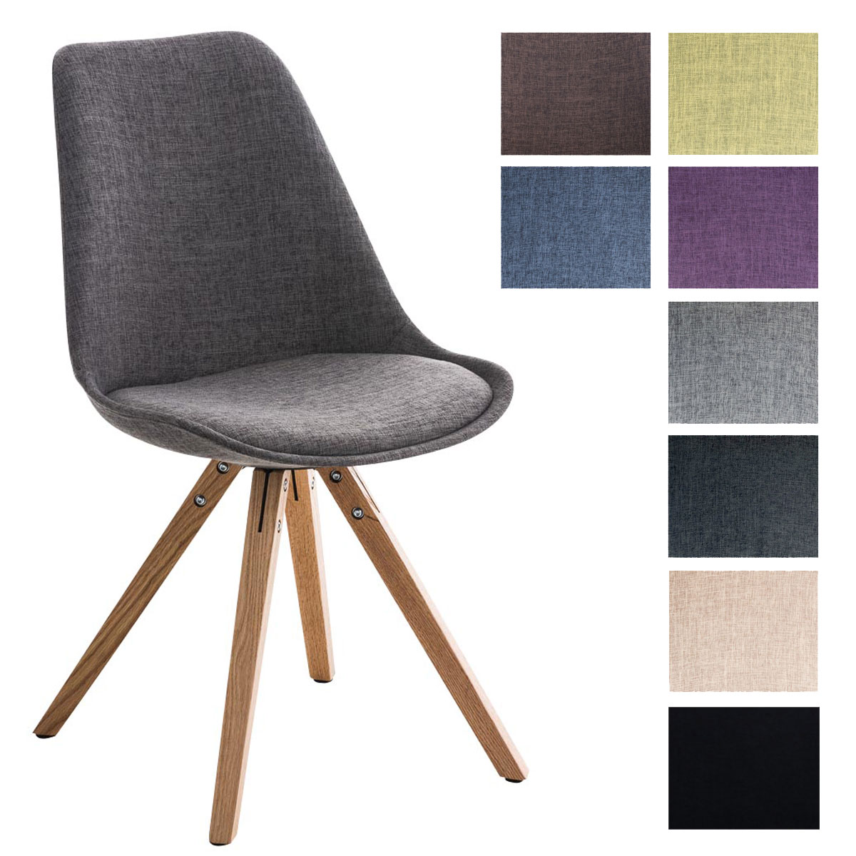 Besucherstuhl PEGLEG SQUARE natura Stoff Konferenzstuhl Loft Chair Küchenstuhl