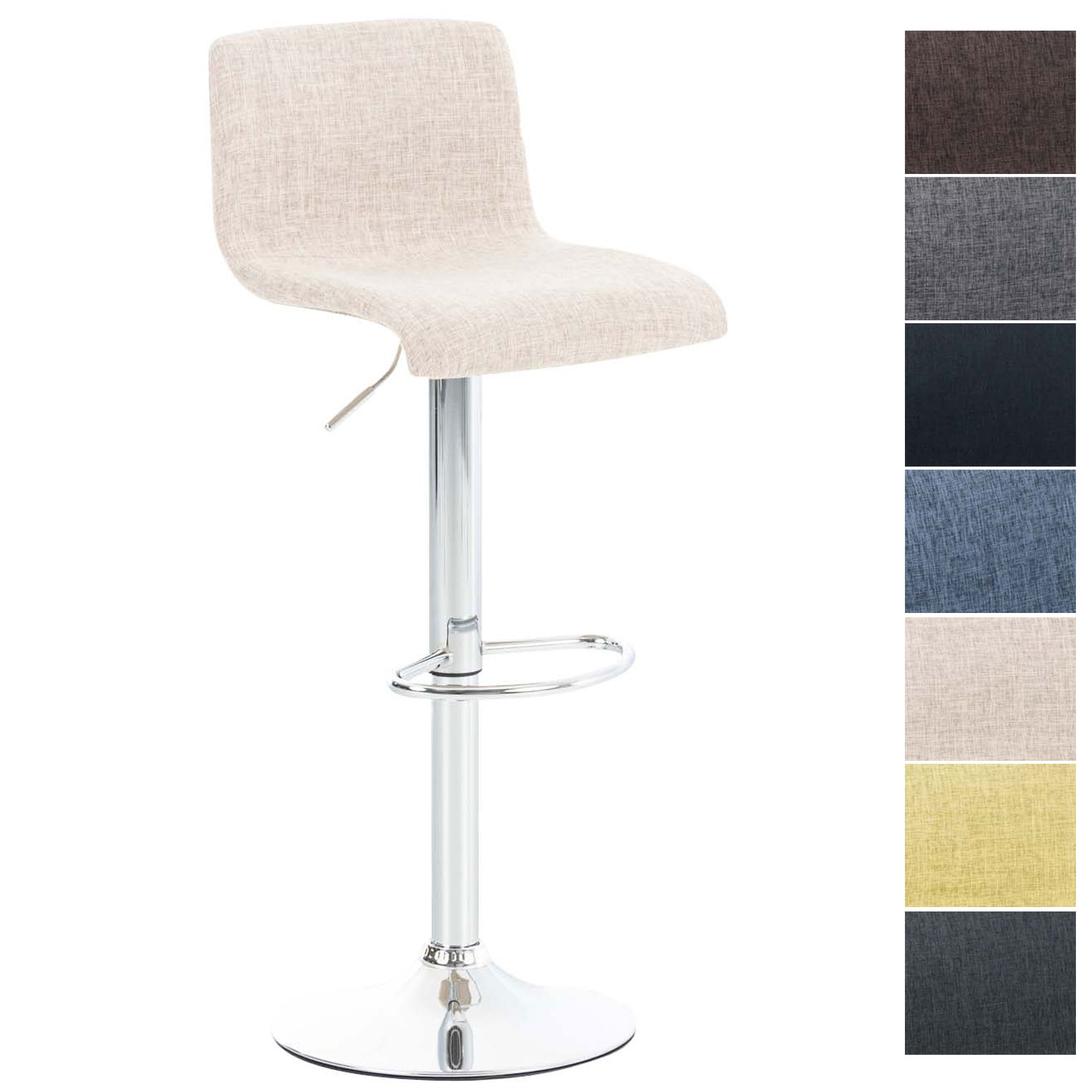 Barhocker Hoover Stoff Barstuhl mit Lehne Tresen Küchenhocker